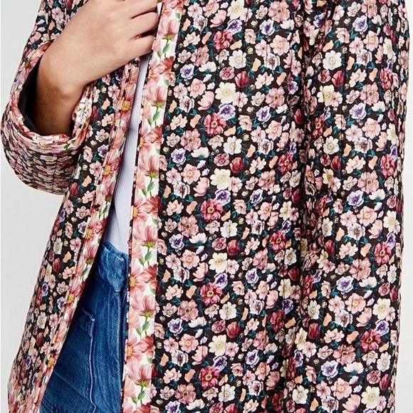 Sea New York Leslie Quilted Floral Cotton Jacket Pink Black Size Small - Picture 3 of 16